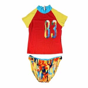 Victoria's Secret Two-Piece Swimwear Sporty Athletic Surfing Swim Guard L Rare